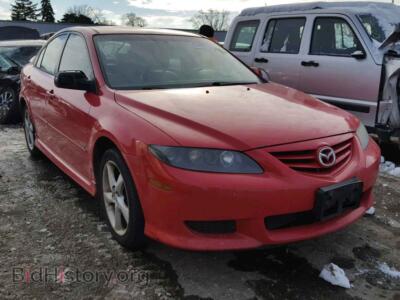 2005 Mazda 6 6 S, red — VIN 1YVHP84D855M67651, Copart