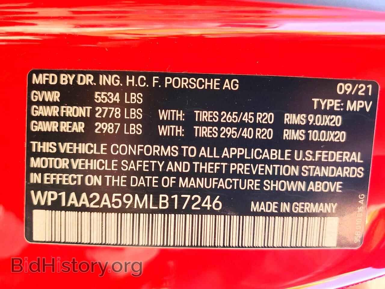 2021 PORSCHE MACAN - VIN: WP1AA2A59MLB17246 - Photo 12