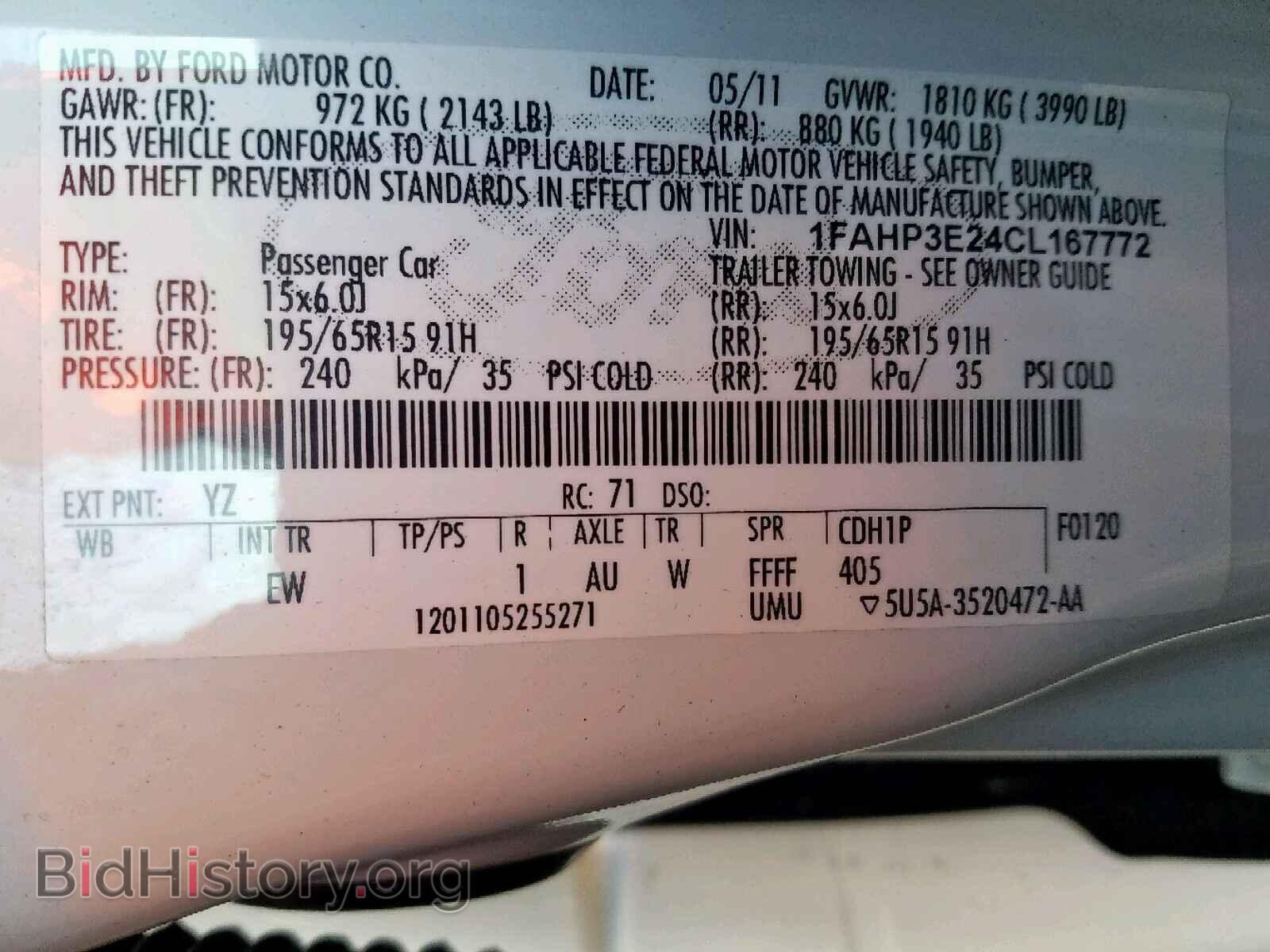 2012 FORD FOCUS - VIN: 1FAHP3E24CL167772 - Photo 10