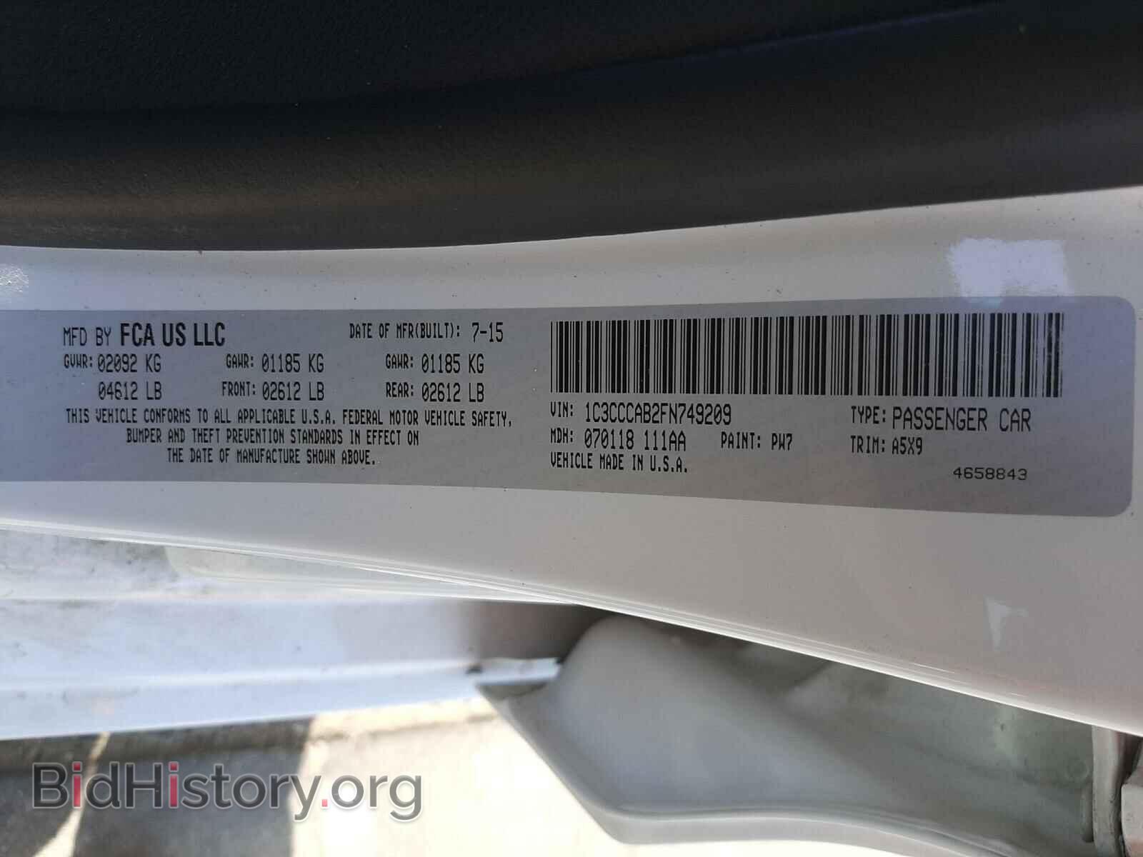 2015 CHRYSLER 200 - VIN: 1C3CCCAB2FN749209 - Фото 10