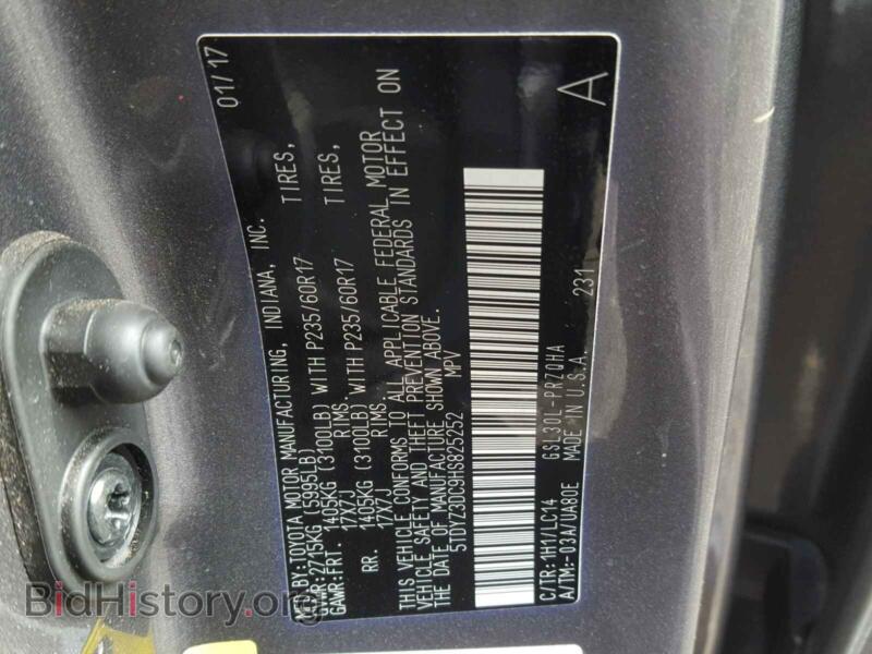 2017 Toyota SIENNA XLE (VIN 5TDYZ3DC9HS825252) — фото 10 из 10