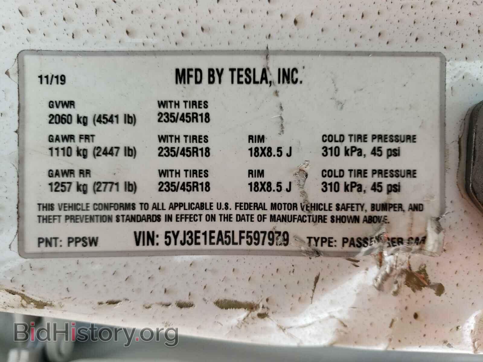 2020 TESLA MODEL 3 - VIN: 5YJ3E1EA5LF597979 - Photo 10
