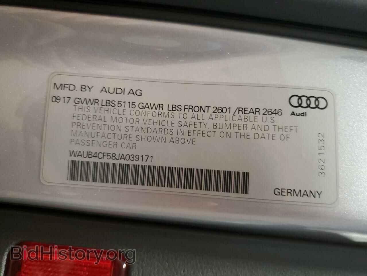 2018 AUDI S5/RS5 - VIN: WAUB4CF58JA039171 - Фото 10