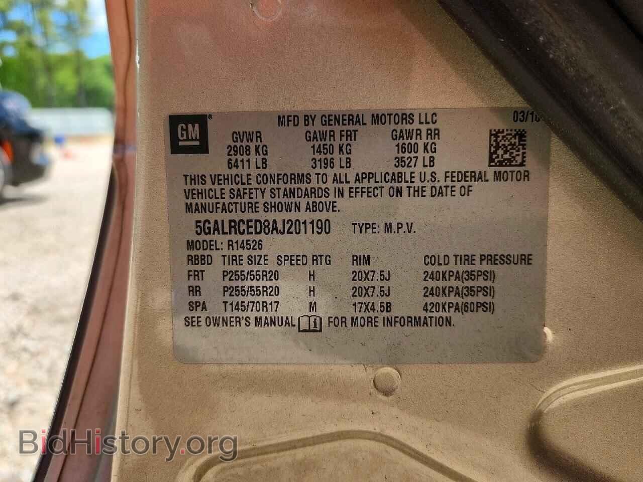 2010 BUICK ENCLAVE - VIN: 5GALRCED8AJ201190 - Photo 12