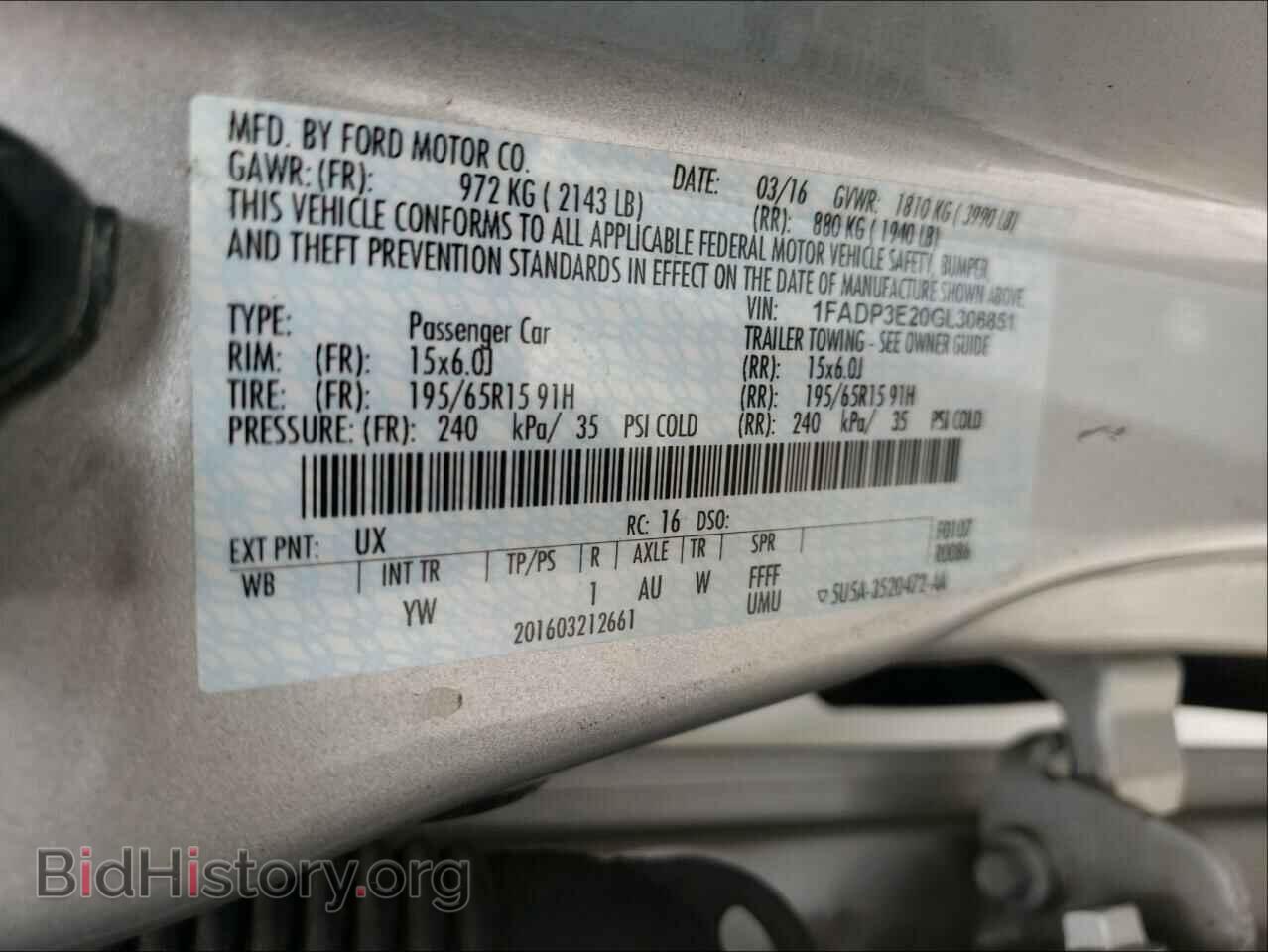 2016 FORD FOCUS - VIN: 1FADP3E20GL306851 - Фото 10