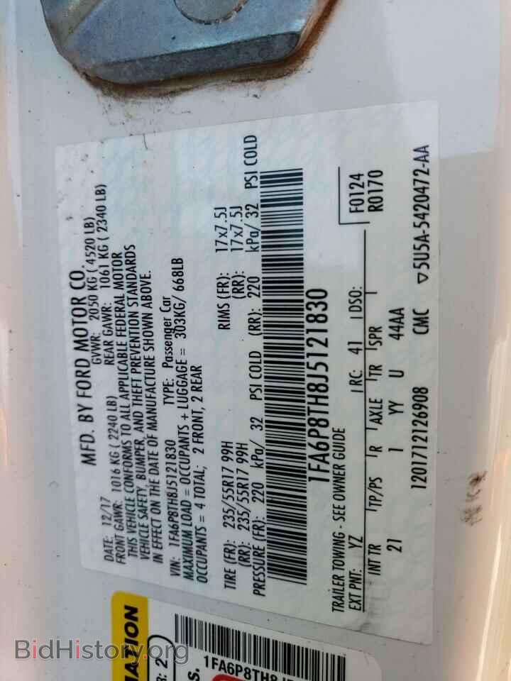 2018 FORD ALL Models - VIN: 1FA6P8TH8J5121830 - Photo 12
