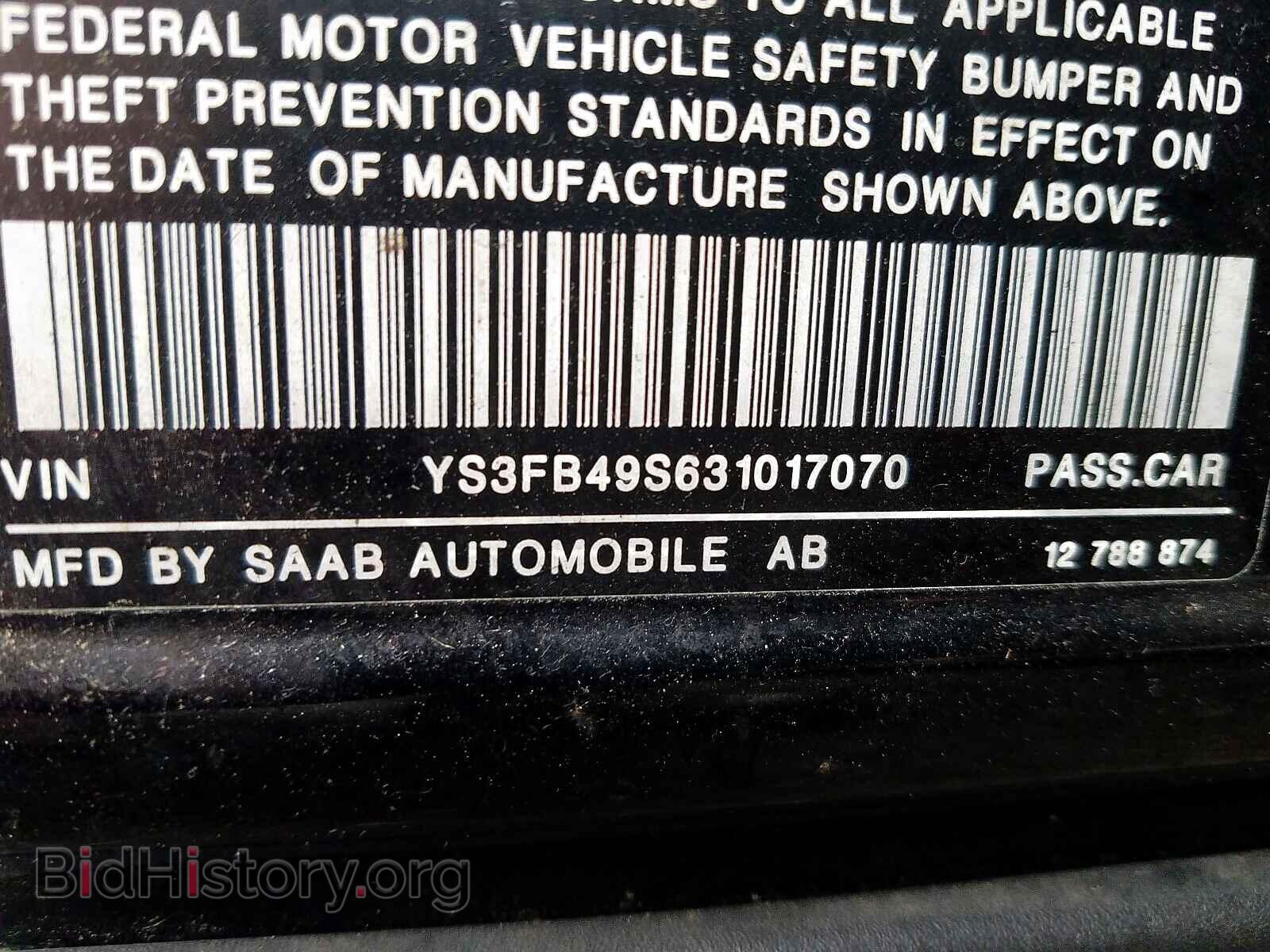 2003 SAAB 9 3 - VIN: YS3FB49S631017070 - Фото 10