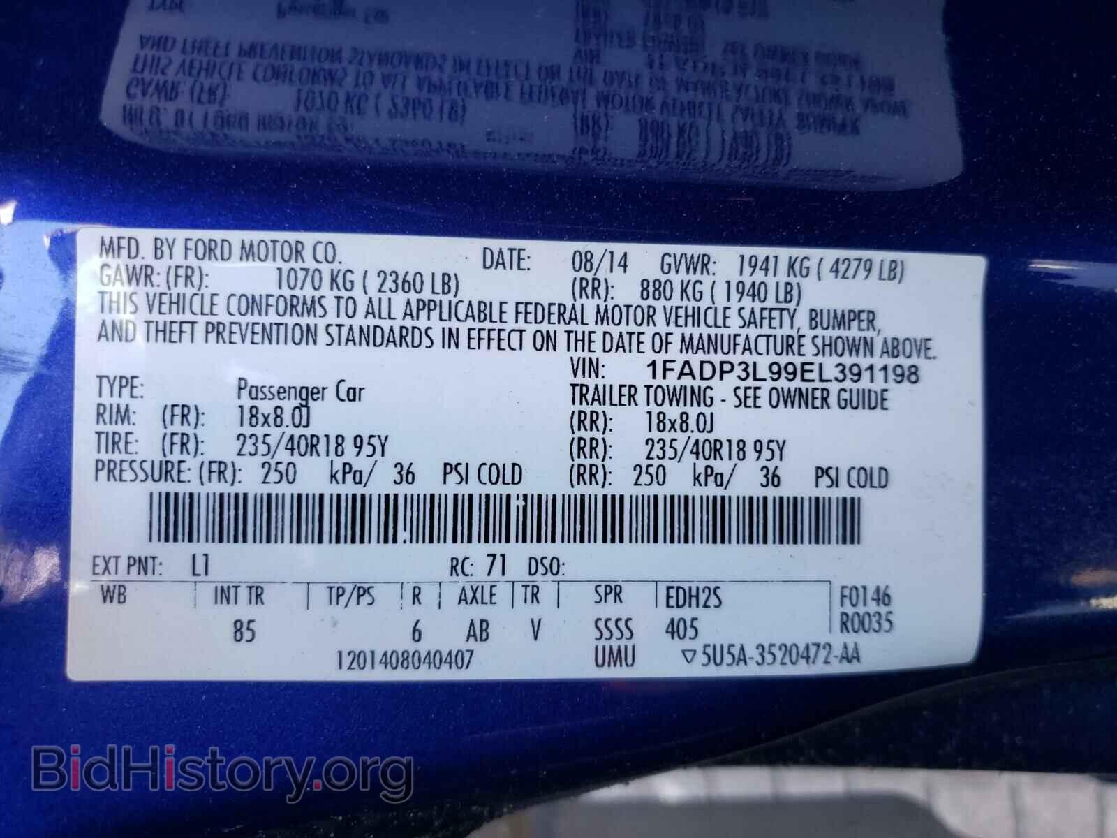 2014 FORD FOCUS - VIN: 1FADP3L99EL391198 - Photo 10