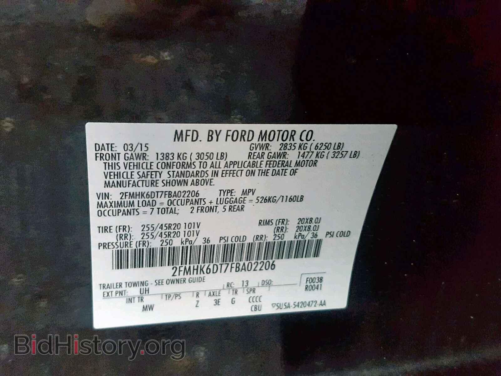 2015 FORD FLEX LIMIT - VIN: 2FMHK6DT7FBA02206 - Photo 10