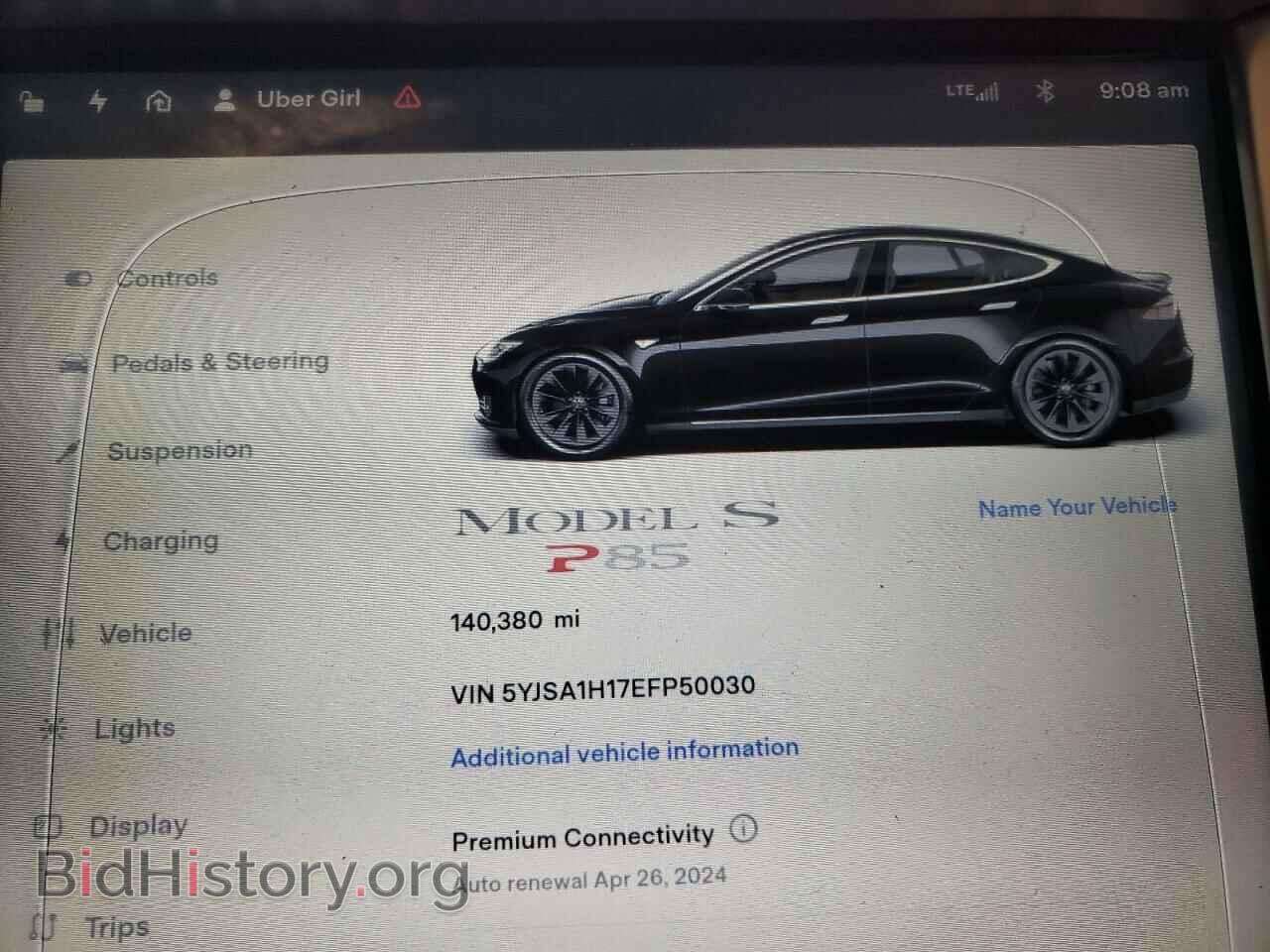 2014 TESLA MODEL S - VIN: 5YJSA1H17EFP50030 - Photo 9