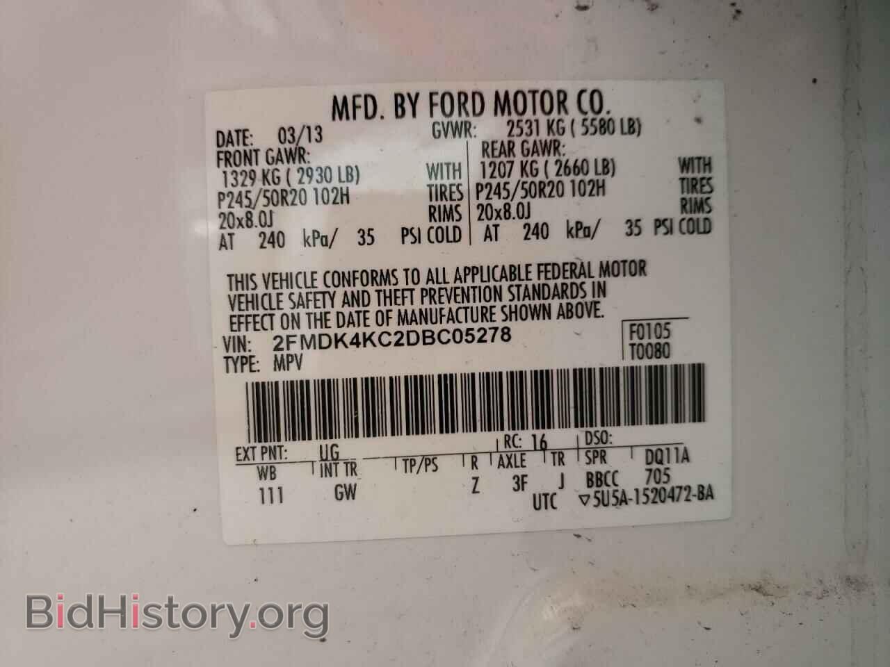 2013 FORD EDGE - VIN: 2FMDK4KC2DBC05278 - Photo 10