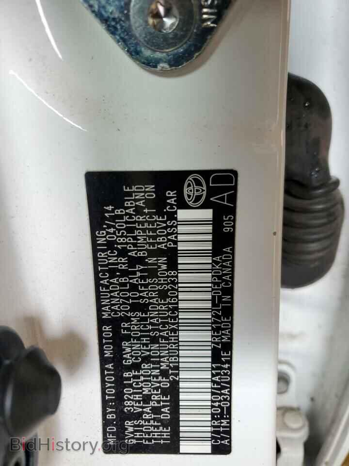 2014 TOYOTA COROLLA - VIN: 2T1BURHEXEC160238 - Фото 13