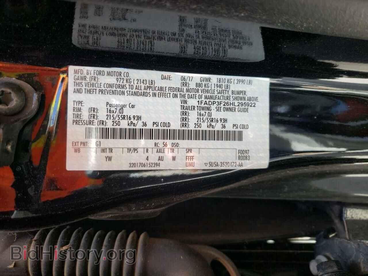 2017 FORD FOCUS - VIN: 1FADP3F26HL295922 - Фото 10
