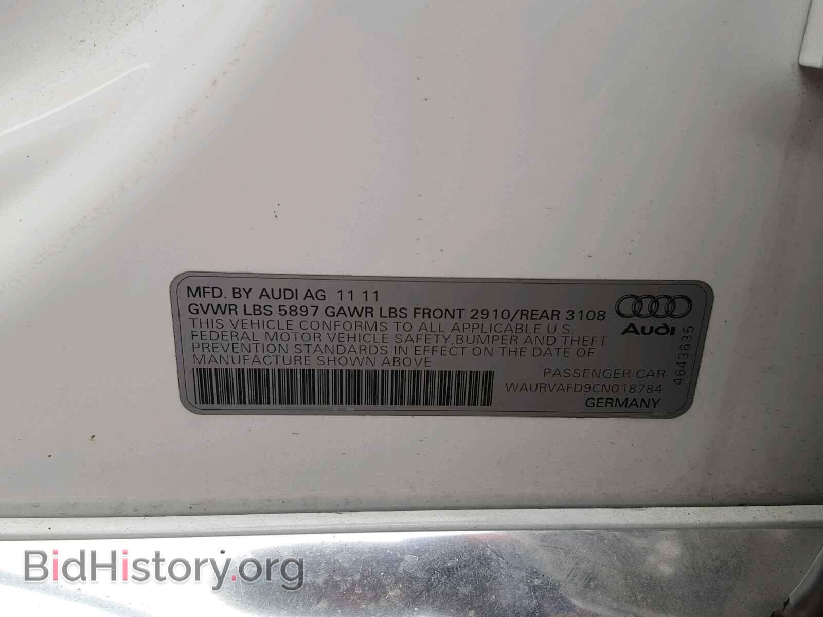 2012 AUDI A8 - VIN: WAURVAFD9CN018784 - Фото 10