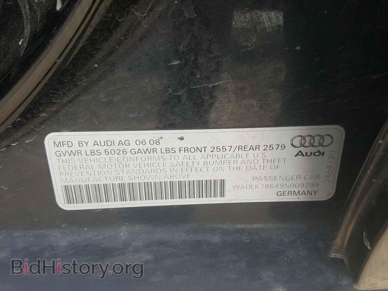 2009 AUDI A4 - VIN: WAULK78K49N009299 - Фото 10