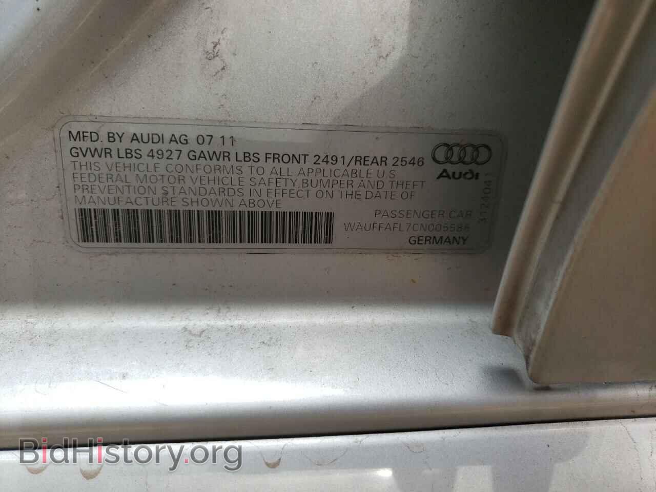2012 AUDI A4 - VIN: WAUFFAFL7CN005586 - Фото 10
