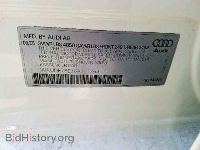 2006 AUDI A4 - VIN: WAUDF78E36A111263 - Photo 10