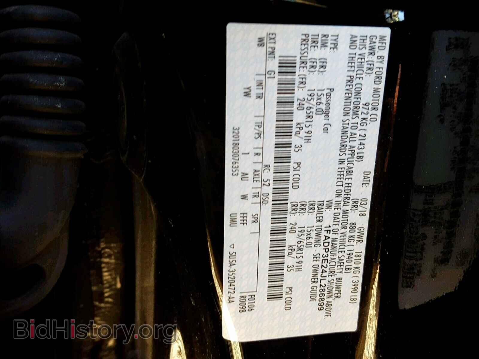 2018 FORD FOCUS - VIN: 1FADP3E24JL286899 - Photo 10