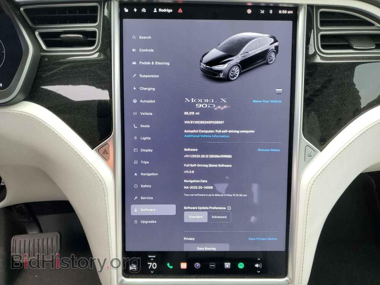 2016 TESLA MODEL X - VIN: 5YJXCBE24GF028567 - Фото 9