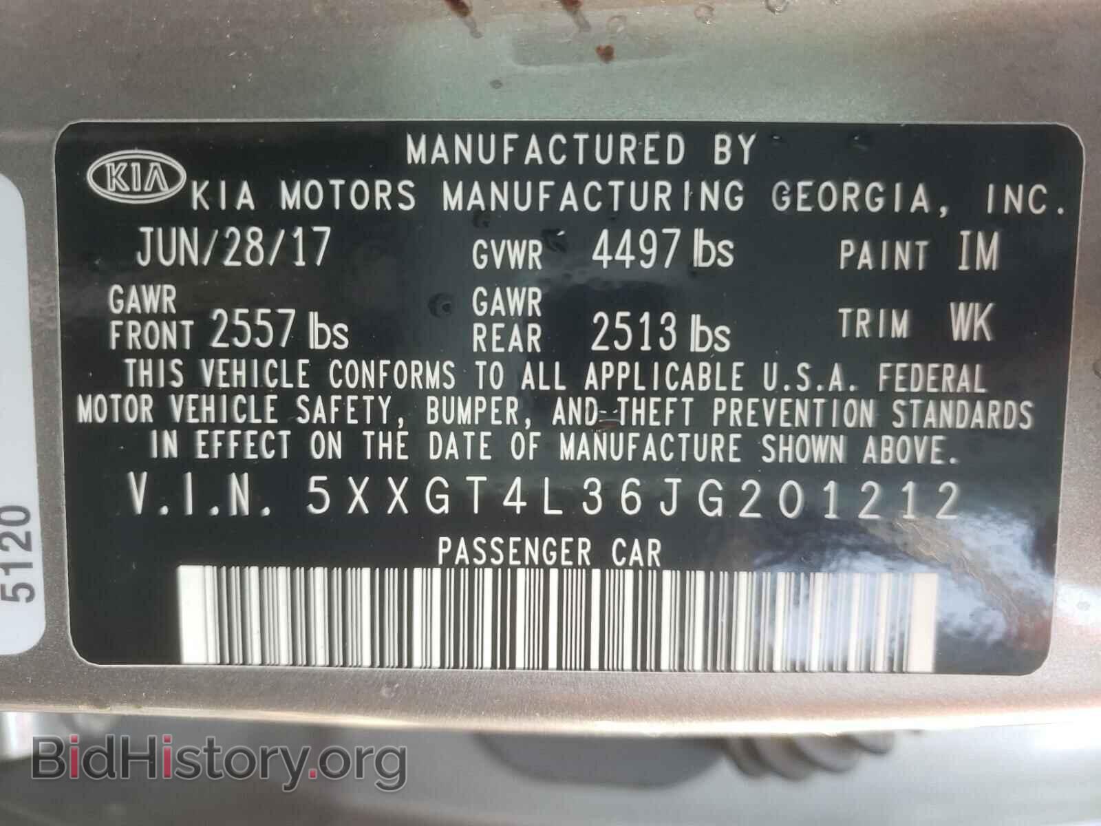 2018 KIA OPTIMA - VIN: 5XXGT4L36JG201212 - Фото 10