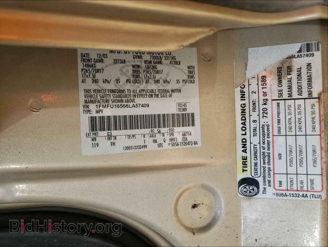 2006 FORD EXPEDITION - VIN: 1FMFU16566LA57409 - Фото 10