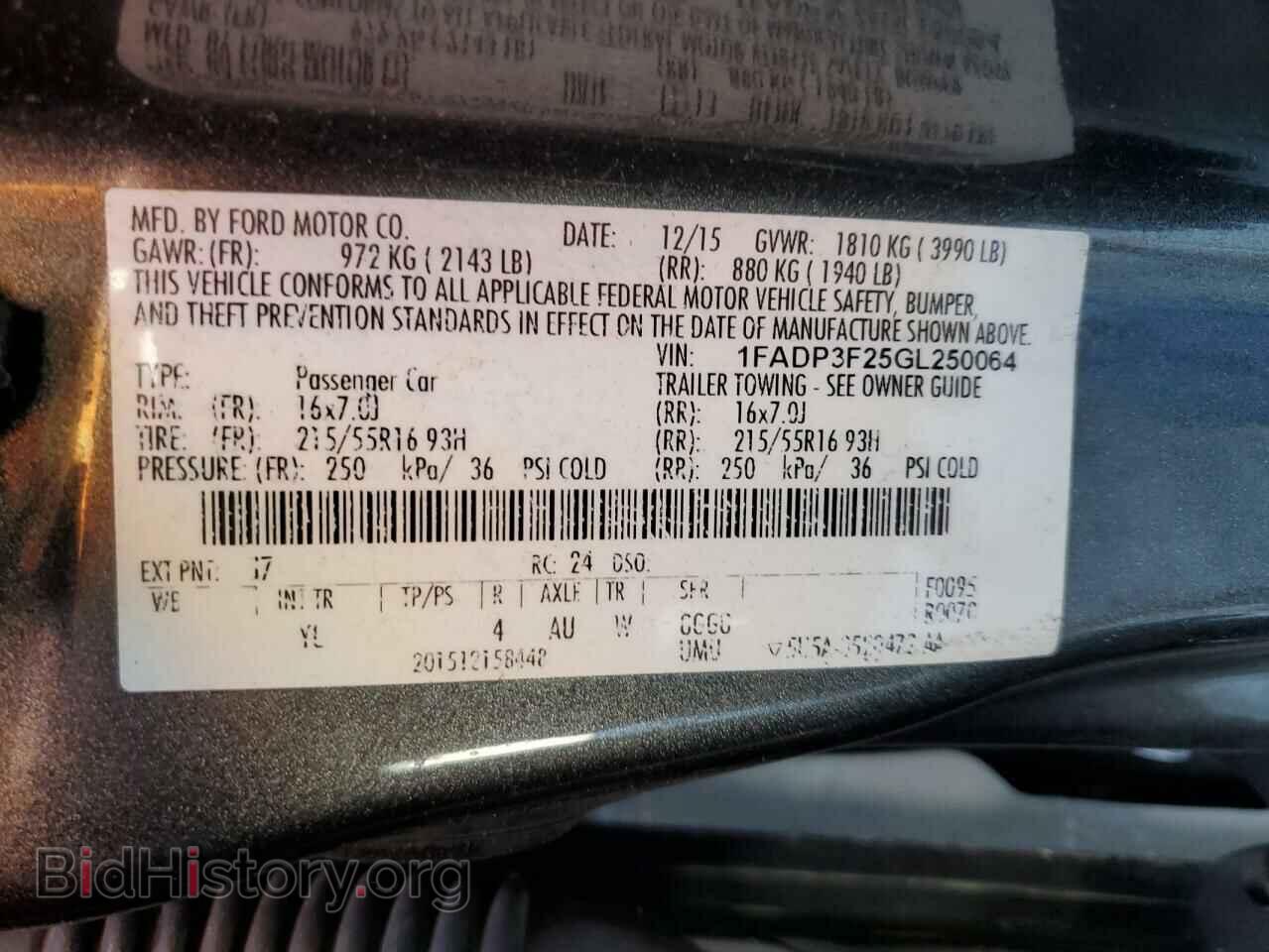 2016 FORD FOCUS - VIN: 1FADP3F25GL250064 - Фото 12