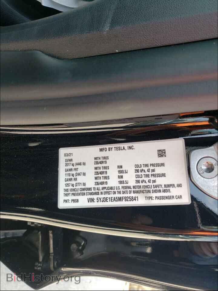2021 TESLA MODEL 3 - VIN: 5YJ3E1EA5MF925841 - Фото 10