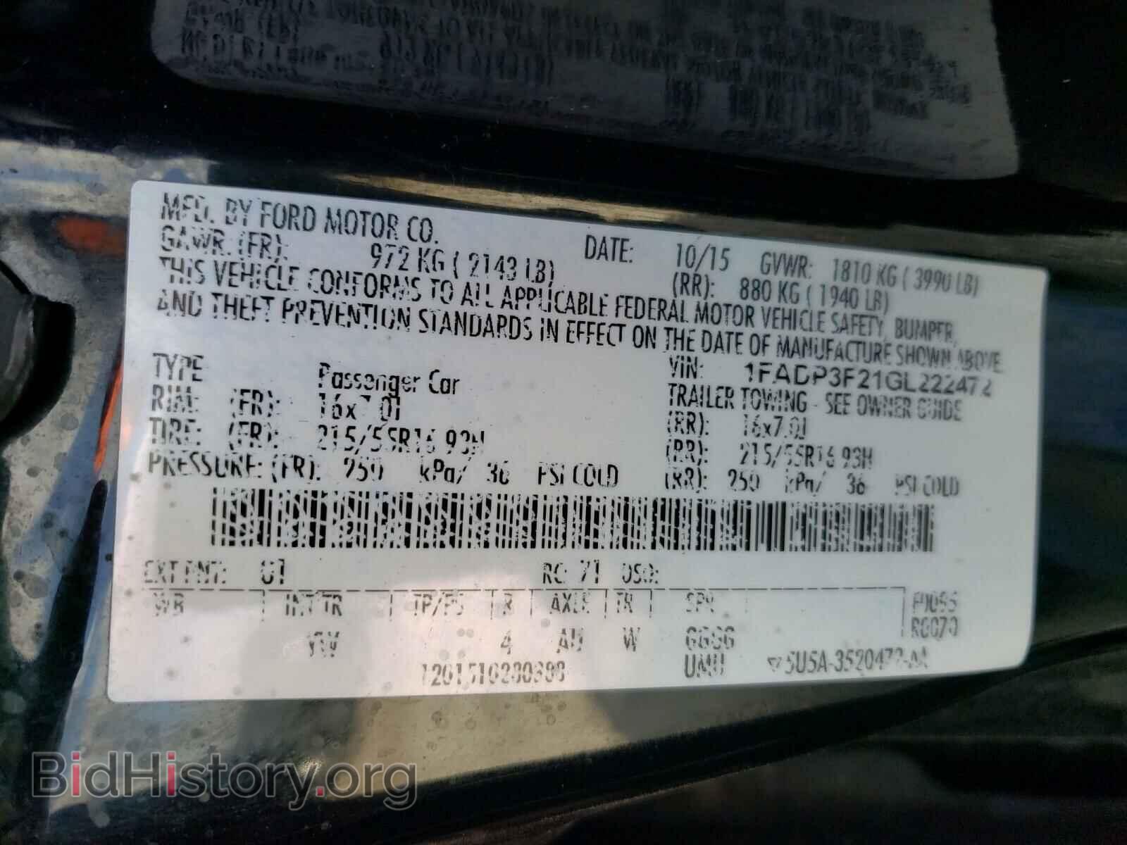2016 FORD FOCUS - VIN: 1FADP3F21GL222472 - Photo 10