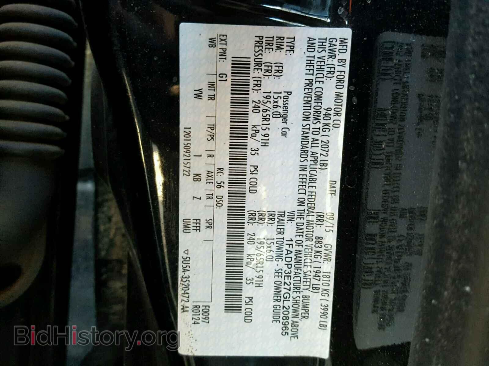 2016 FORD FOCUS - VIN: 1FADP3E27GL208965 - Photo 10
