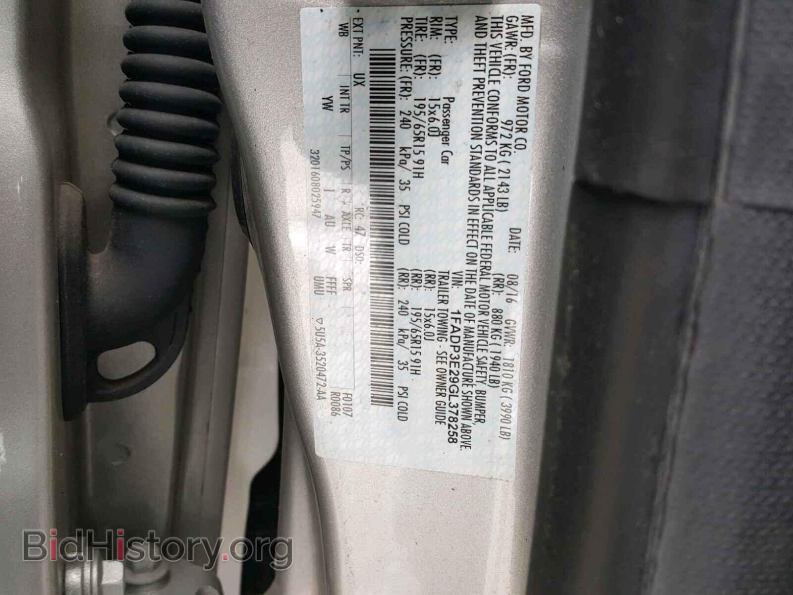 2016 FORD FOCUS - VIN: 1FADP3E29GL378258 - Photo 10