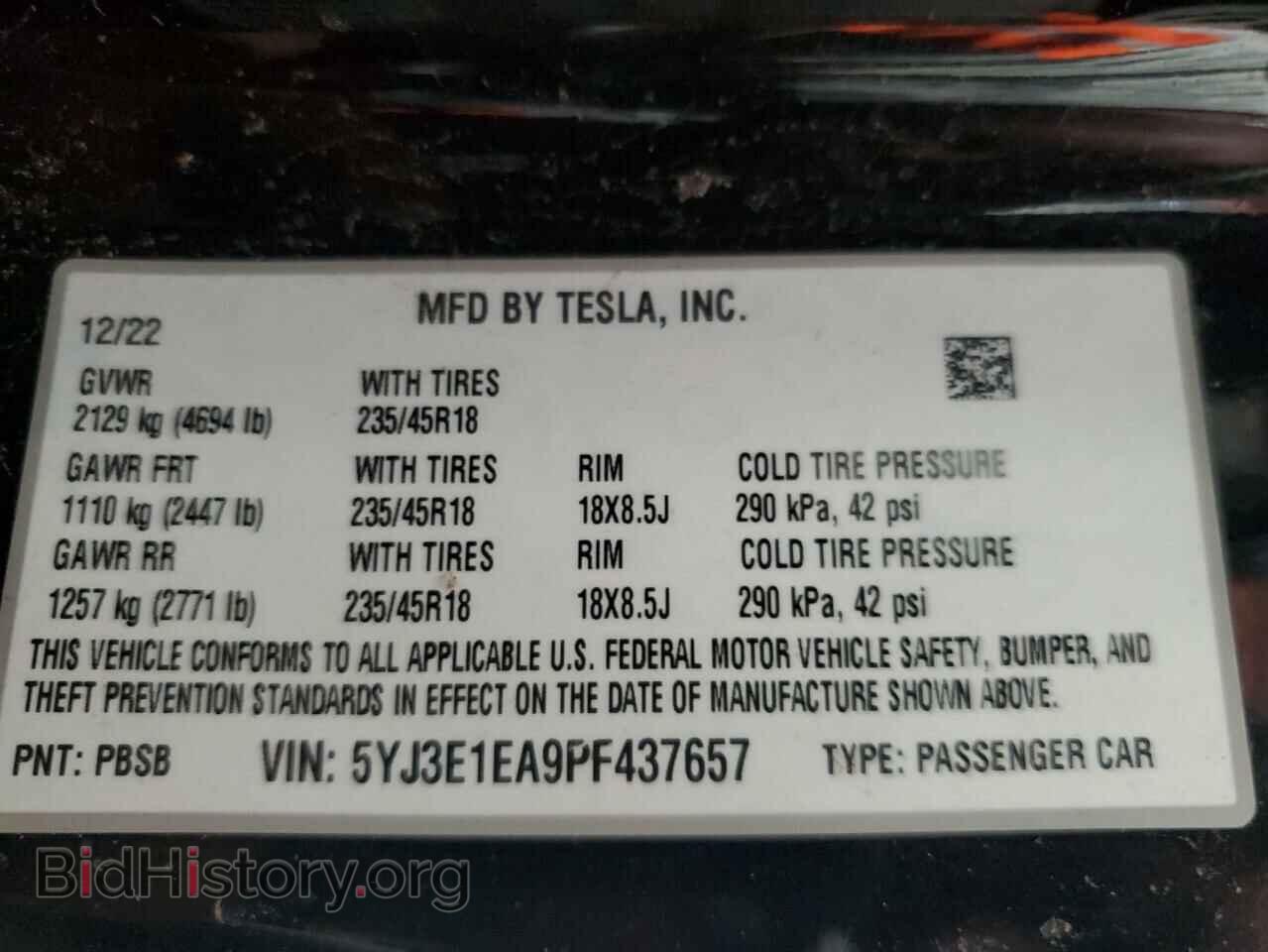 2023 TESLA MODEL 3 - VIN: 5YJ3E1EA9PF437657 - Фото 12