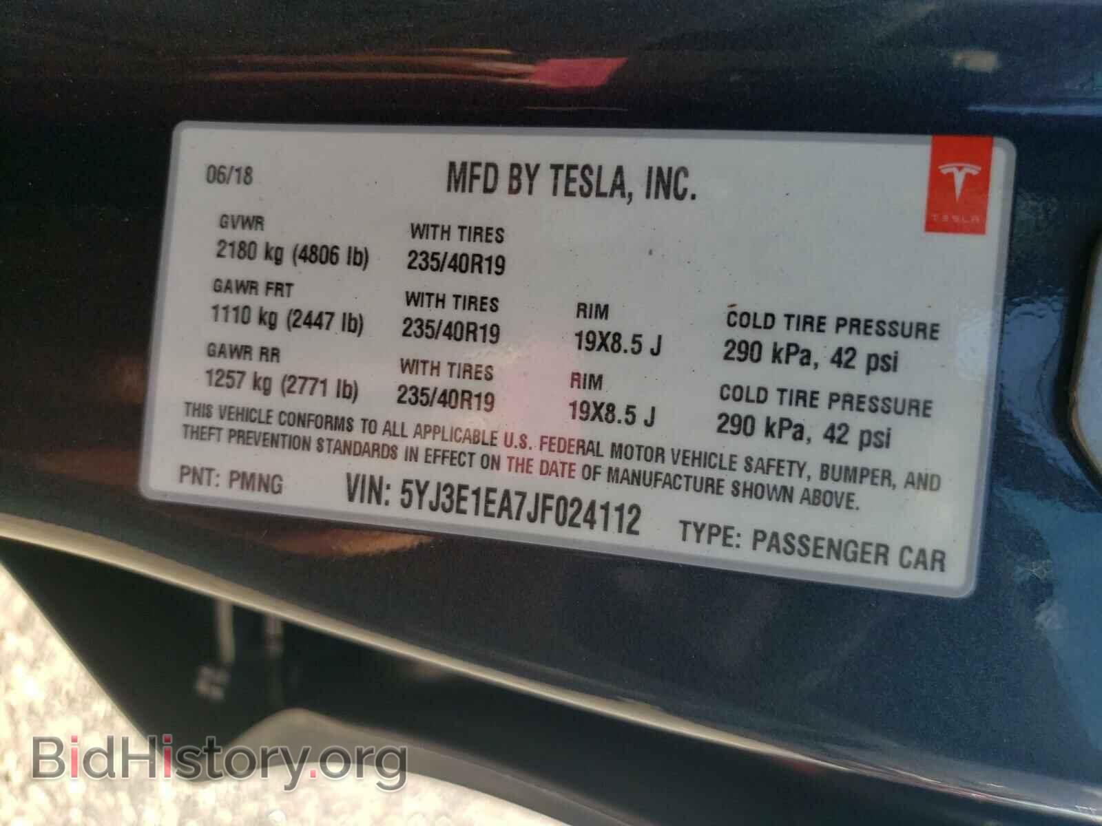 2018 TESLA MODEL 3 - VIN: 5YJ3E1EA7JF024112 - Photo 10
