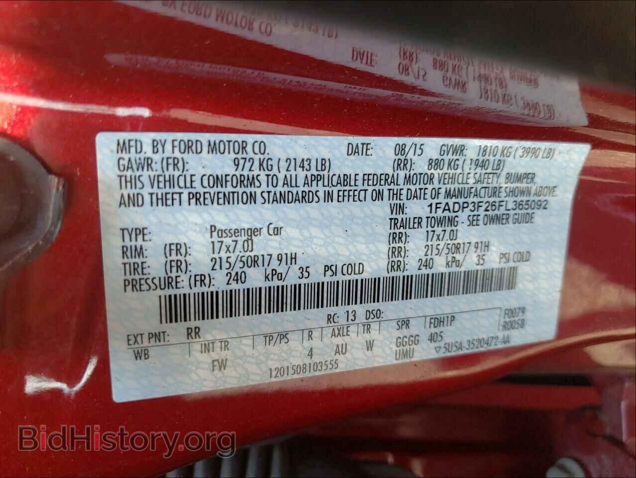 2015 FORD FOCUS - VIN: 1FADP3F26FL365092 - Фото 10