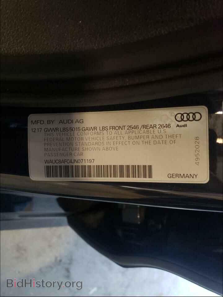 2018 AUDI A6 - VIN: WAUC8AFC4JN071197 - Фото 10