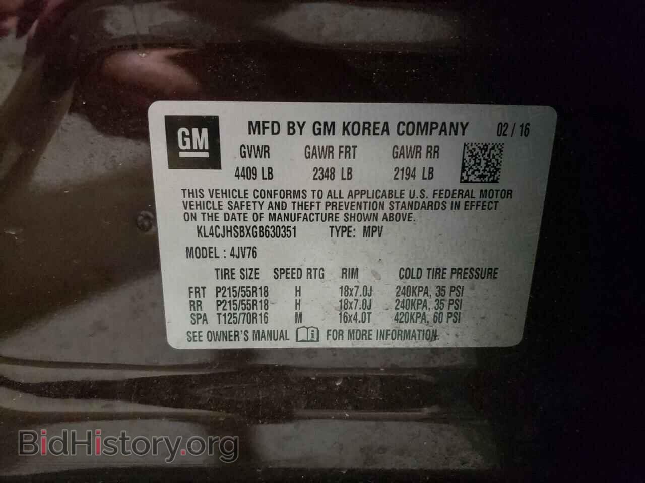 2016 BUICK ENCORE - VIN: KL4CJHSBXGB630351 - Photo 10
