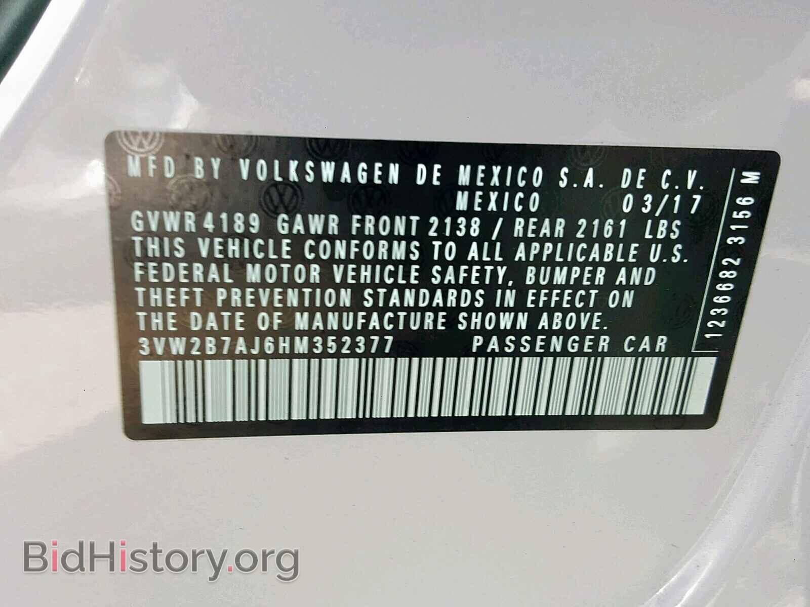 2017 VOLKSWAGEN JETTA - VIN: 3VW2B7AJ6HM352377 - Photo 10