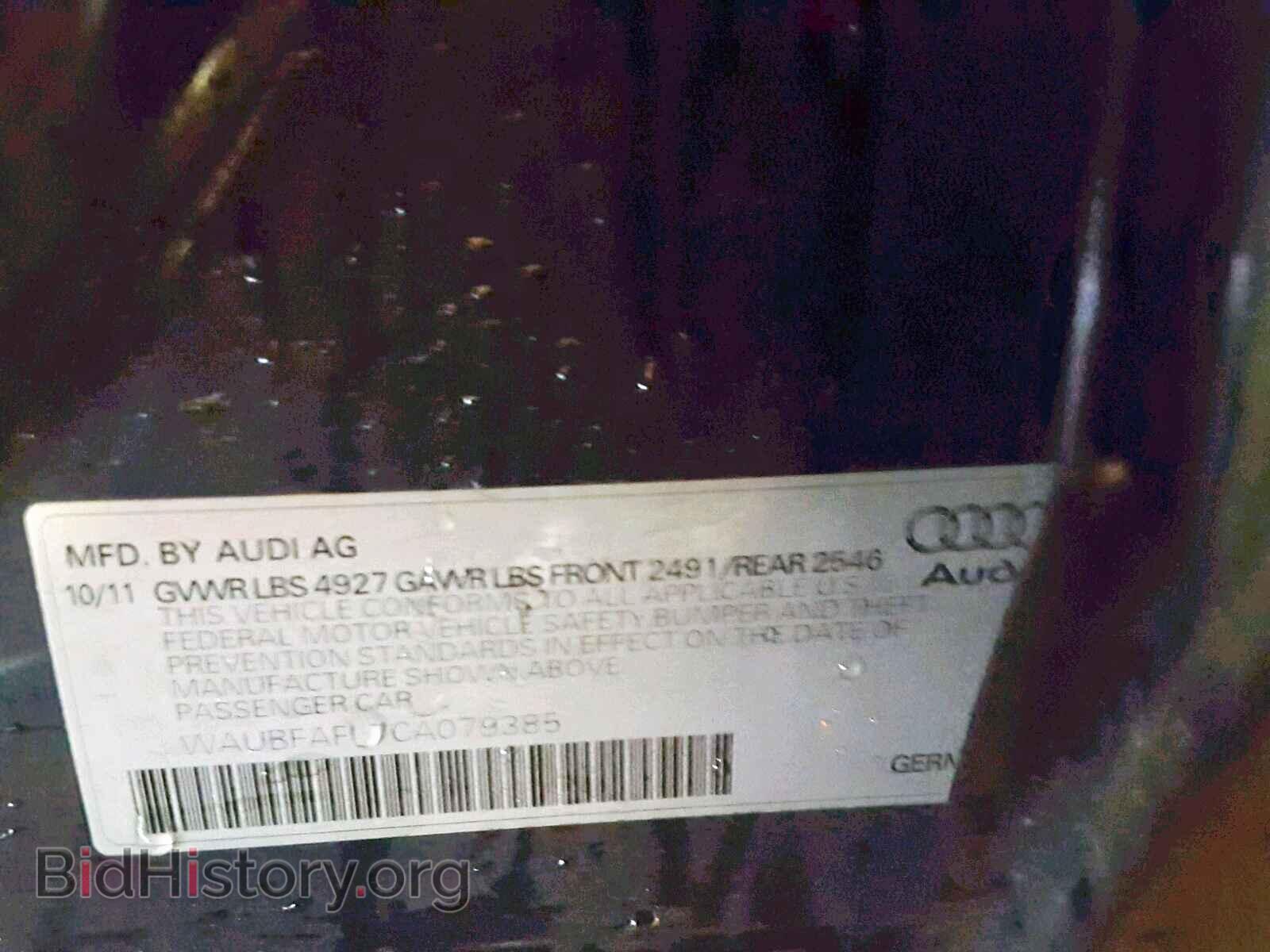 2012 AUDI A4 - VIN: WAUBFAFL7CA079385 - Фото 10