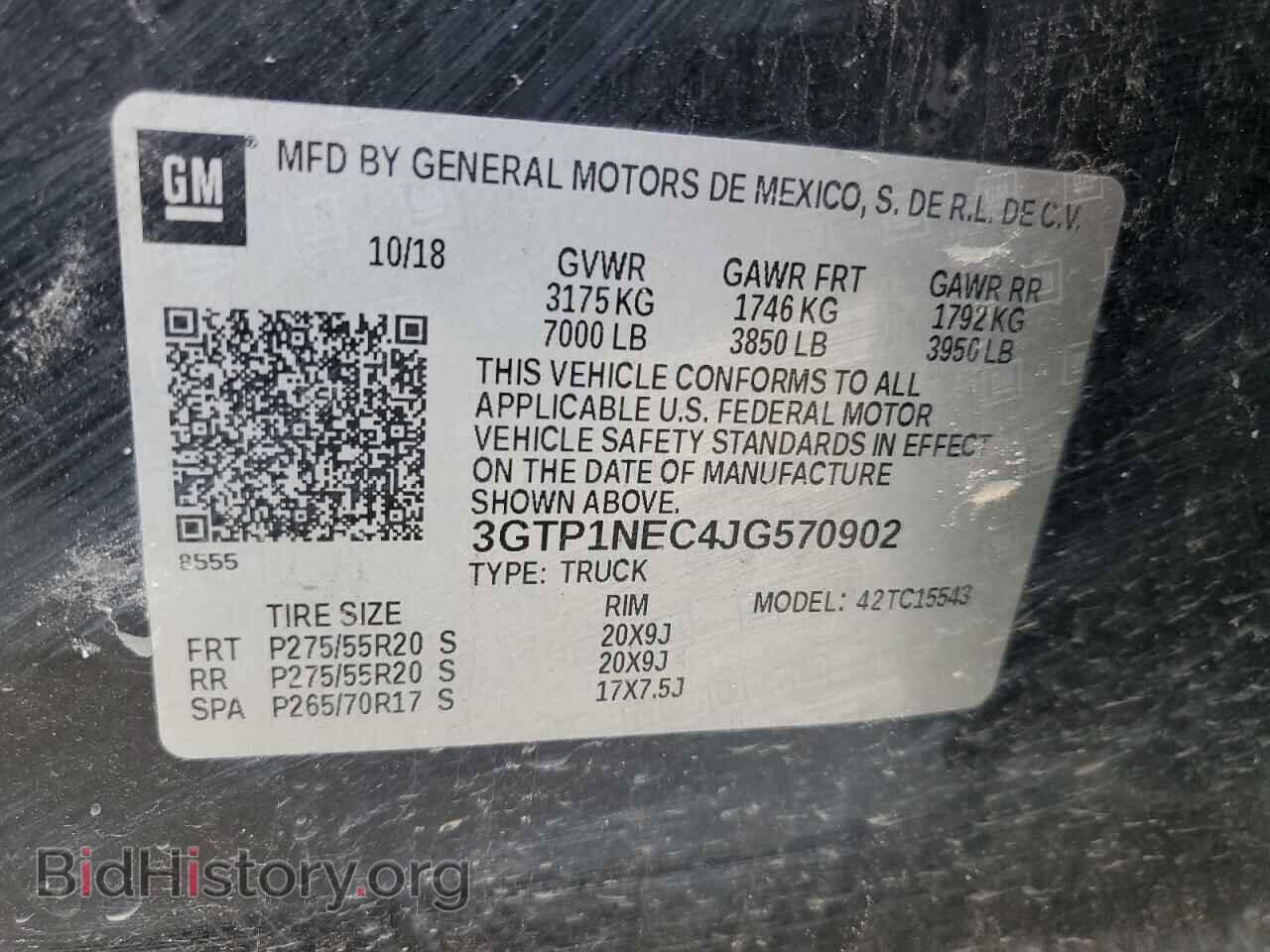 2018 GMC SIERRA - VIN: 3GTP1NEC4JG570902 - Фото 12