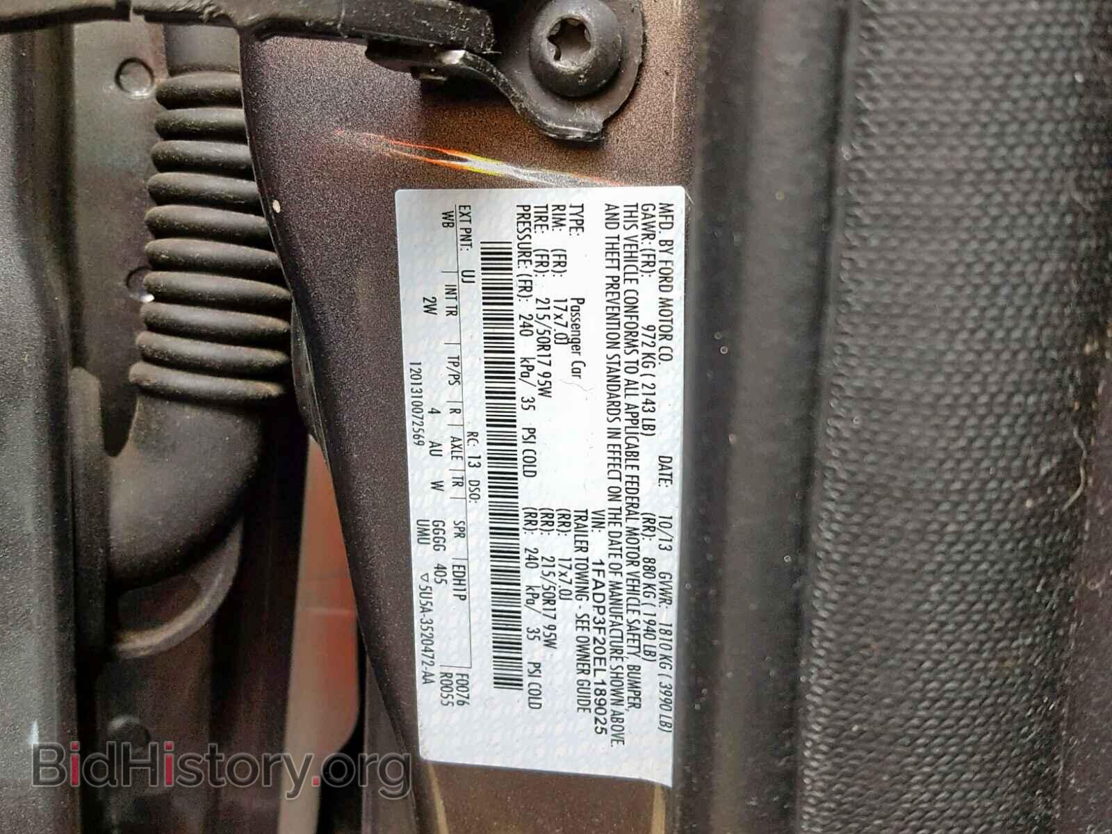 2014 FORD FOCUS - VIN: 1FADP3F20EL189025 - Фото 10