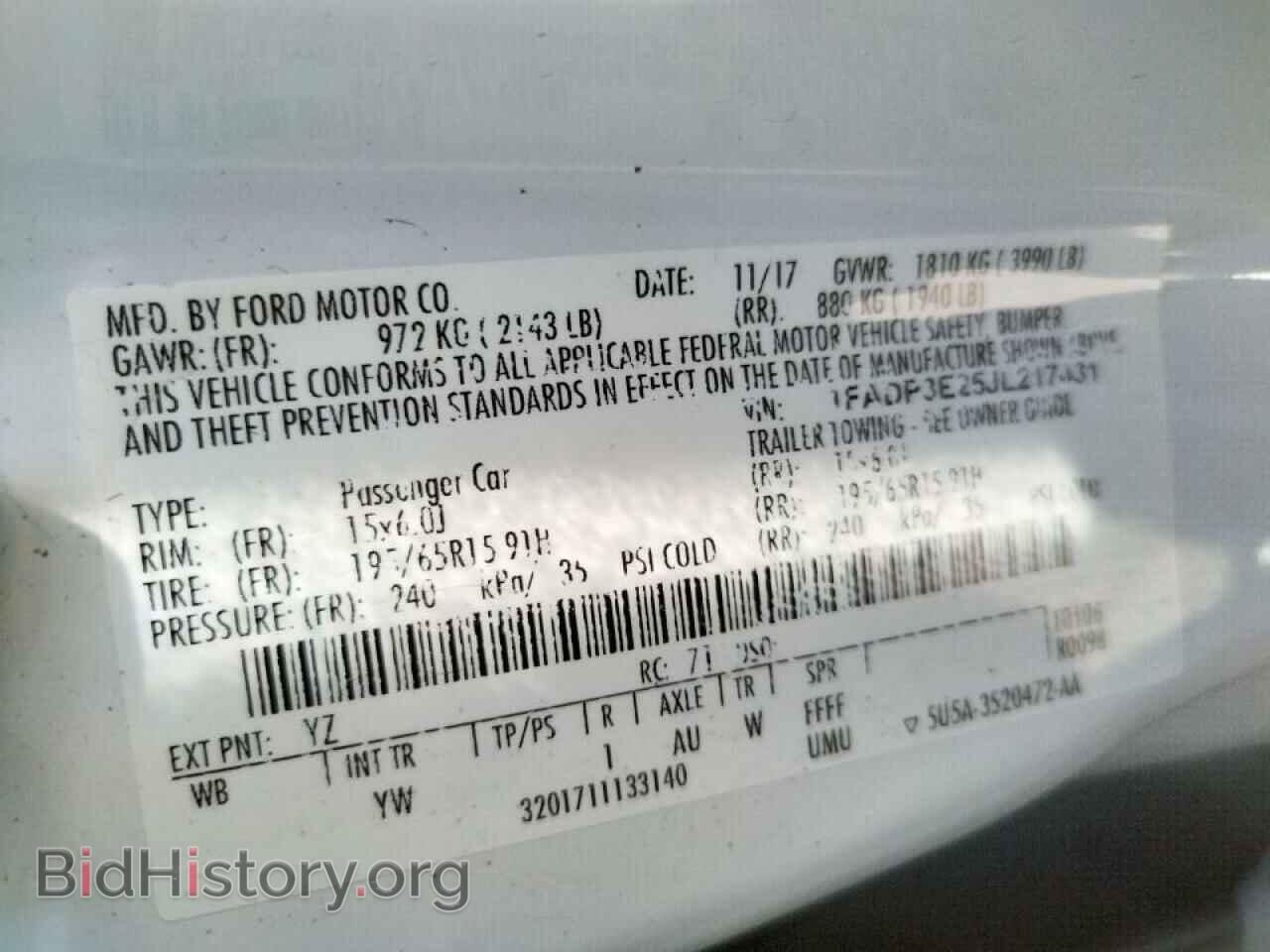 2018 FORD FOCUS - VIN: 1FADP3E25JL217431 - Фото 10