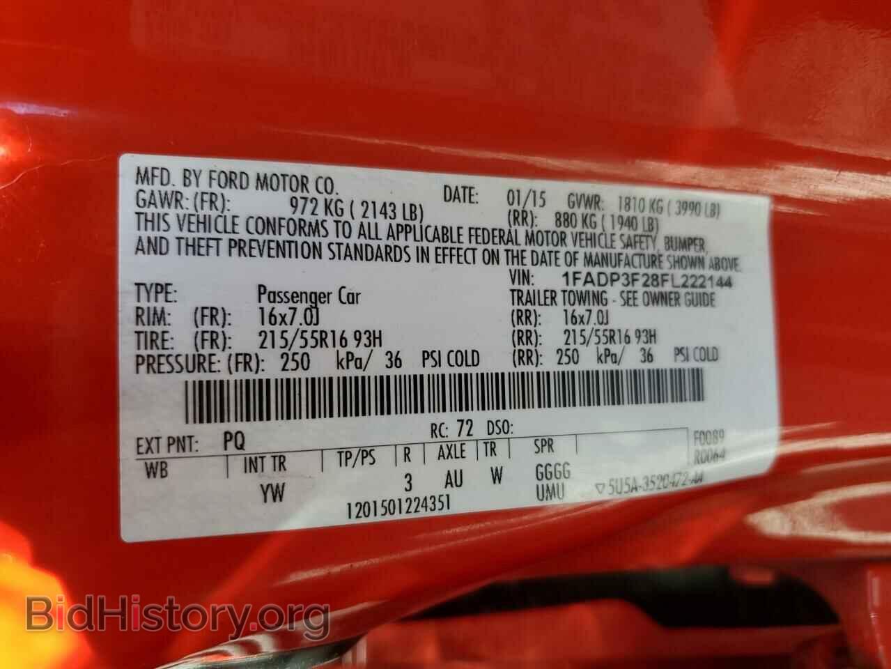 2015 FORD FOCUS - VIN: 1FADP3F28FL222144 - Фото 12