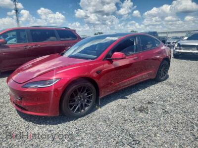 2024 Tesla MODEL 3, red — VIN 5YJ3E1EB1RF733946, Copart