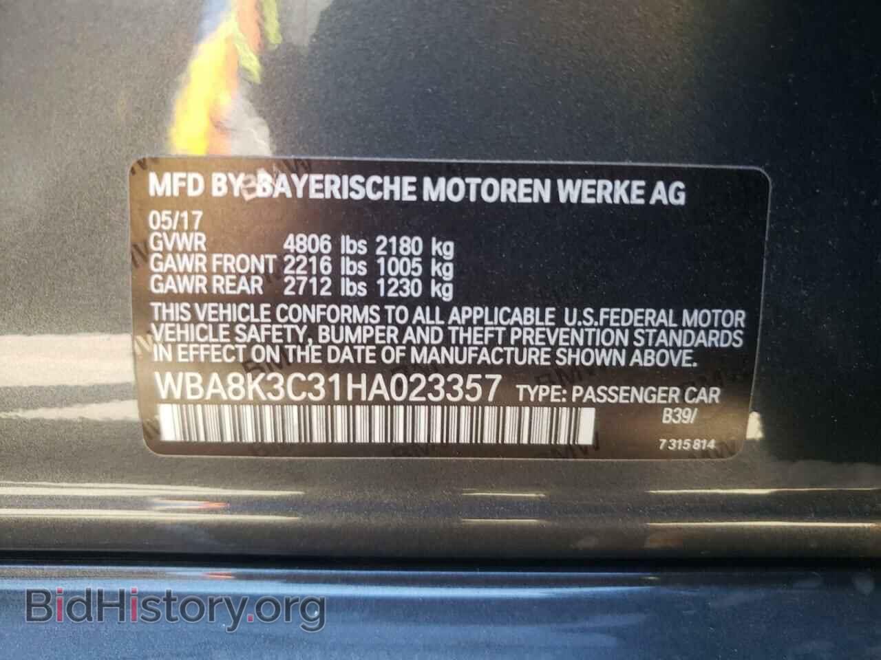 2017 BMW 3 SERIES - VIN: WBA8K3C31HA023357 - Фото 10