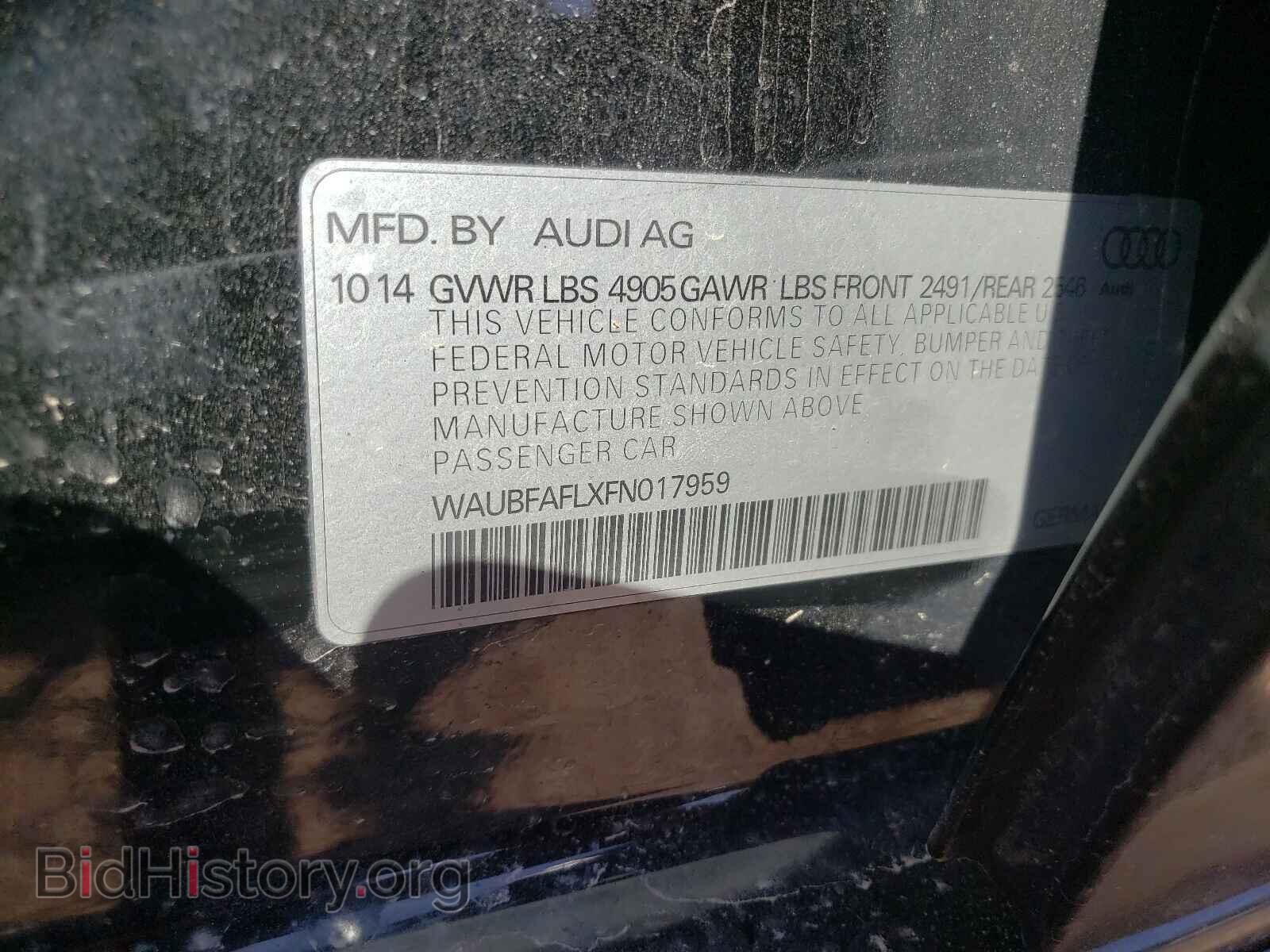2015 AUDI A4 - VIN: WAUBFAFLXFN017959 - Фото 10