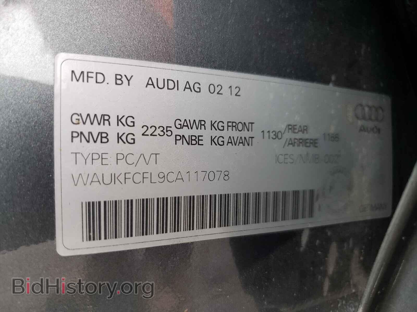 2012 AUDI A4 - VIN: WAUKFCFL9CA117078 - Фото 10