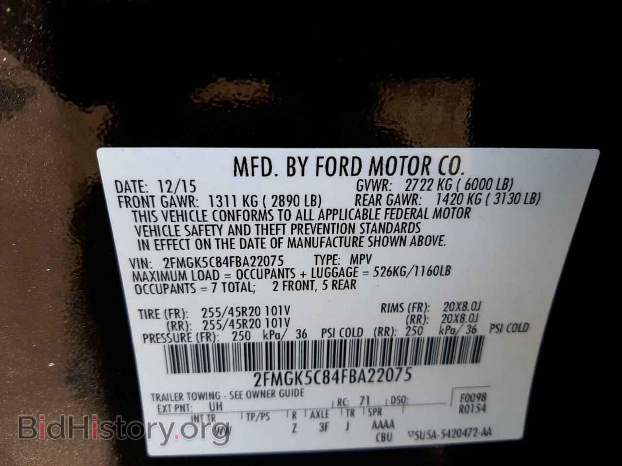 2015 FORD FLEX - VIN: 2FMGK5C84FBA22075 - Photo 10