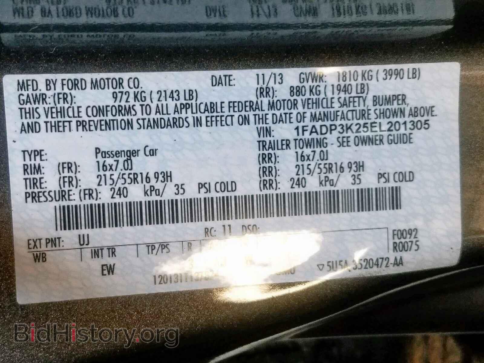 2014 FORD FOCUS SE - VIN: 1FADP3K25EL201305 - Фото 10