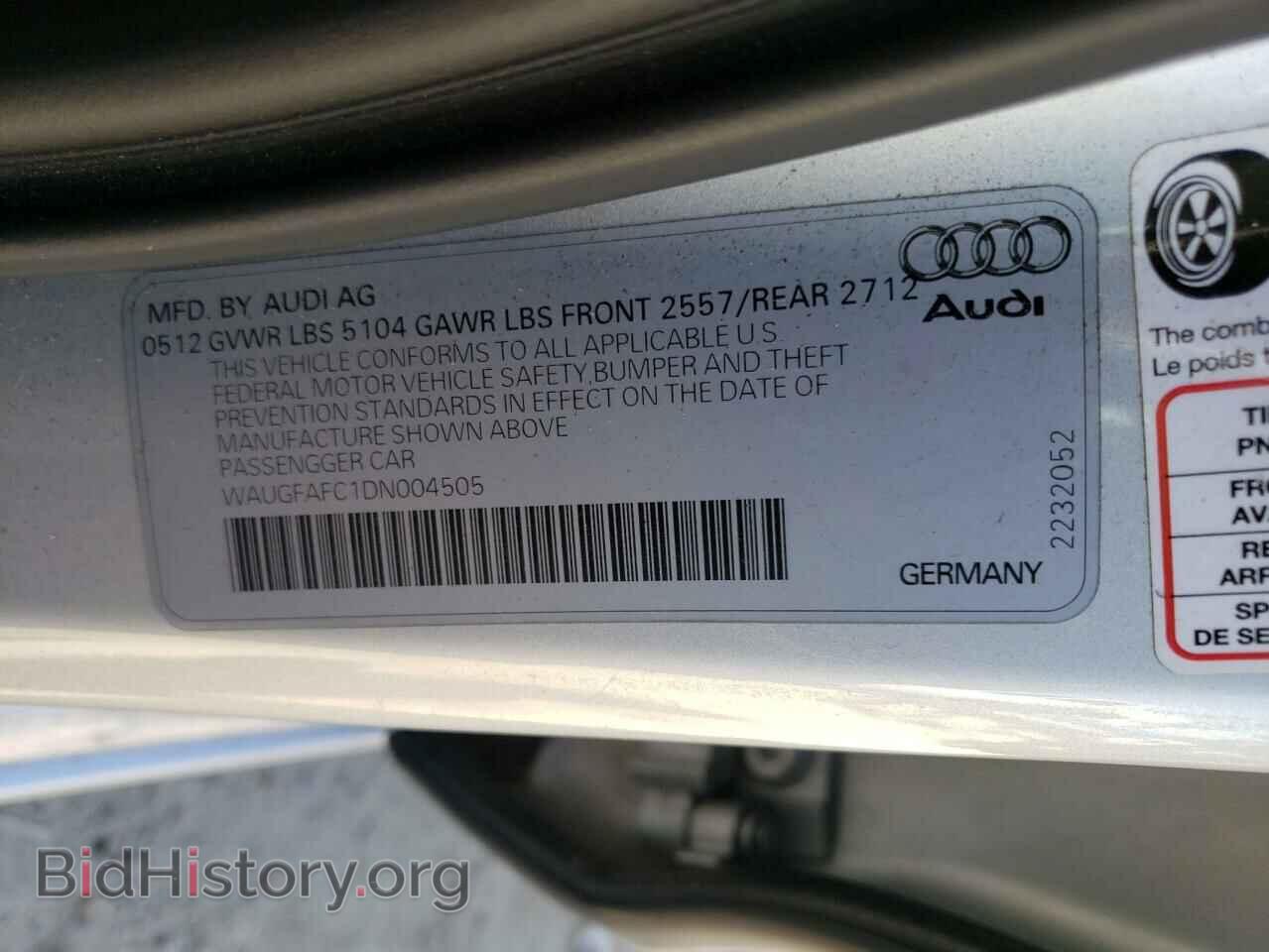 2013 AUDI A6 - VIN: WAUGFAFC1DN004505 - Фото 10