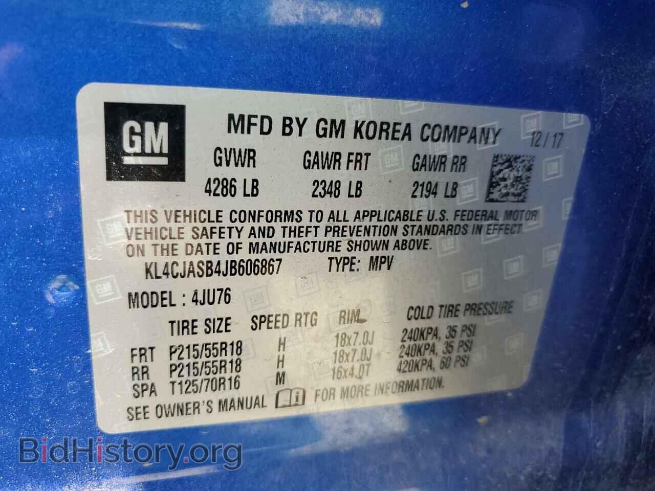 2018 BUICK ENCORE - VIN: KL4CJASB4JB606867 - Фото 10