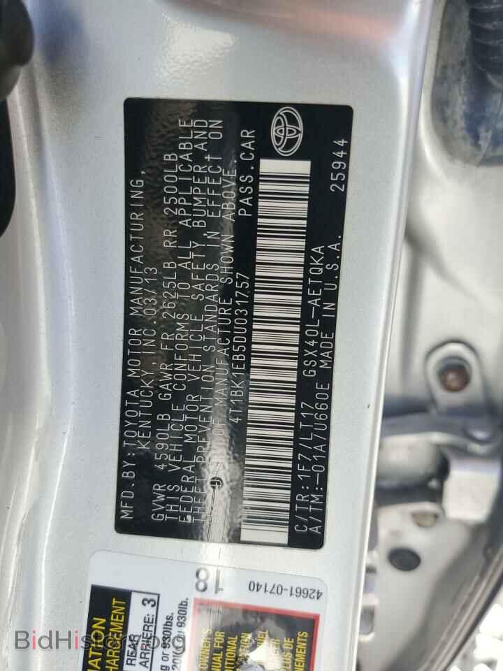 2013 TOYOTA AVALON - VIN: 4T1BK1EB5DU031757 - Фото 12